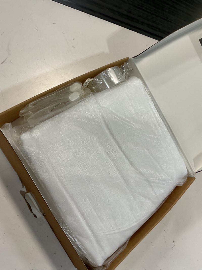 Condition photo showing Good Condition for ling's moment white wedding table cloths in premium crumpled velvet, 9ft x 11ft, fits 4ft/6ft rectangular/round sweetheart&head table for wedding reception, bridal shower, birthday decoration,banquet wt-white