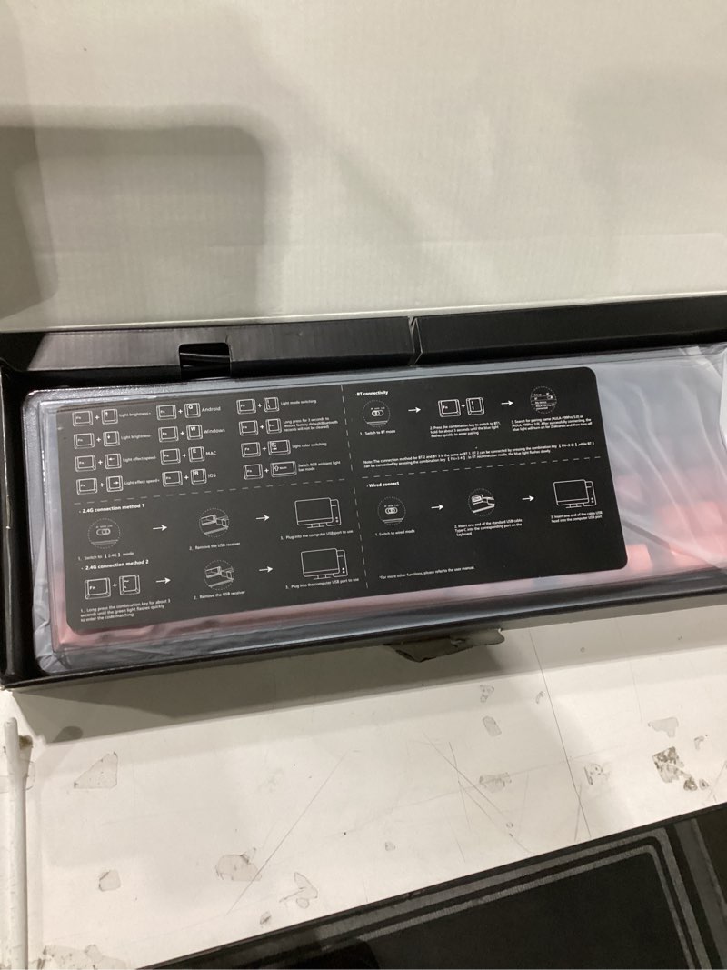Condition photo showing New/Like New for AULA F99 Pro Wireless Mechanical Keyboard with Knob,Tri-Mode BT5.0/USB-C/2.4GHz Hot Swappable Keyboard,Gasket Structure,Creamy Sound,RGB Backlit Computer Gaming Keyboards With Knob-Gradient Pink