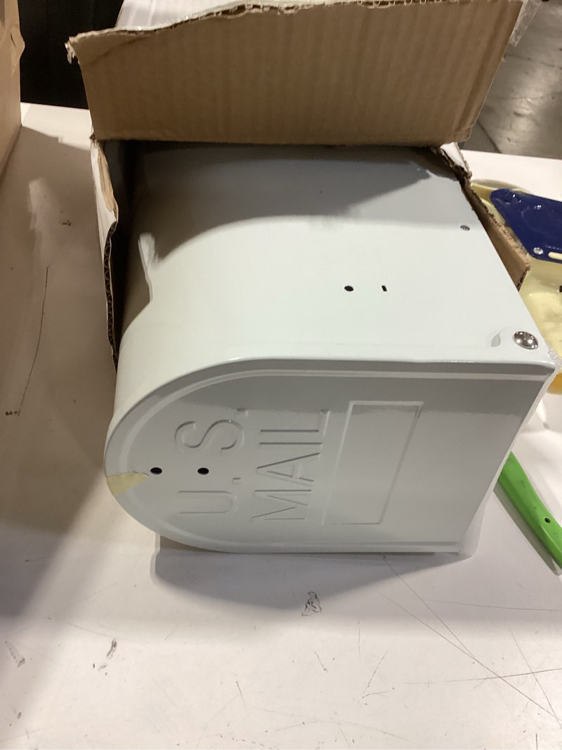 Condition photo showing Good Condition for metal mailboxes post mount, galvanized steel outside mail box, standard medium capacity, 20 x 8.7 x 6.7 inches, white