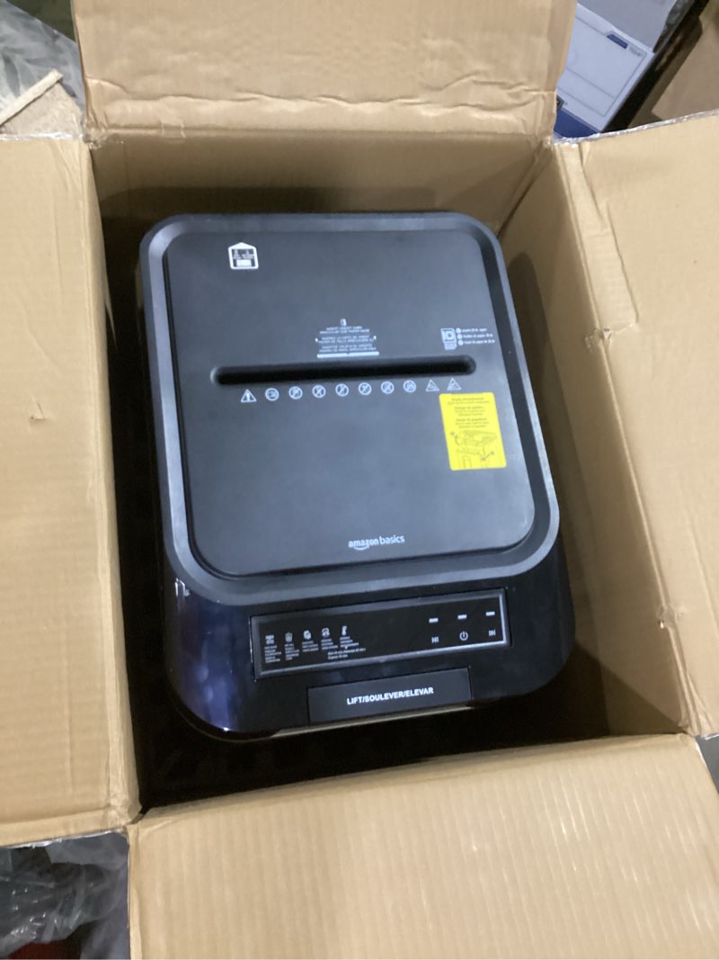 Condition photo showing New/Like New for amazon basics 150 sheet autofeed micro cut paper credit card shredder for security, black