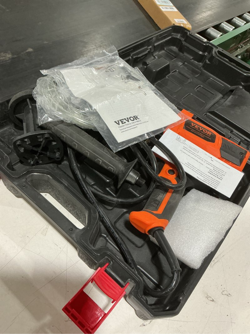 Condition photo showing As Is for vevor diamond core drilling machine, 0.8-6.3in drilling diameter handheld core drill rig with carrying case, 2000w rugged concrete core drill, for concrete brick block stone, 0-1800rpm stepless speed 6.3in core drill