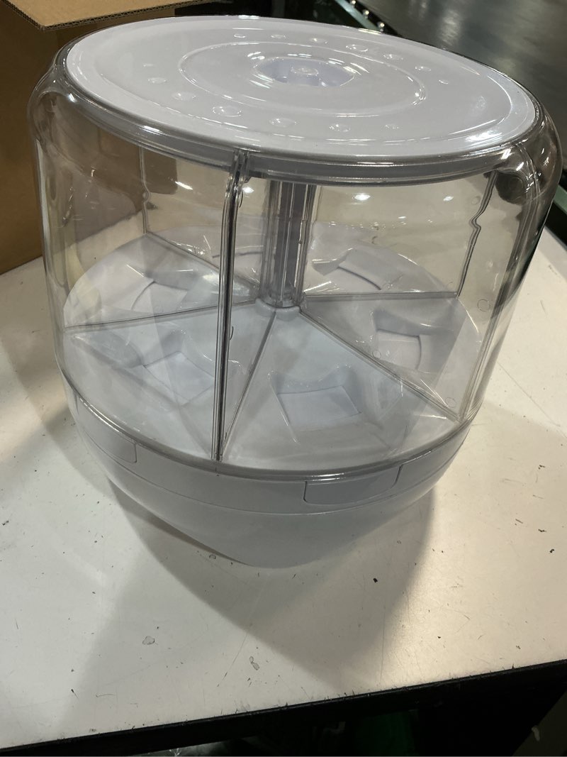 Condition photo showing Good Condition for xiyao 20lbs large grain dispenser 360°rotating rice food dispenser 6 grids rice container rotatable beans containers storage with sealed lid for peanut barley millet and cereal