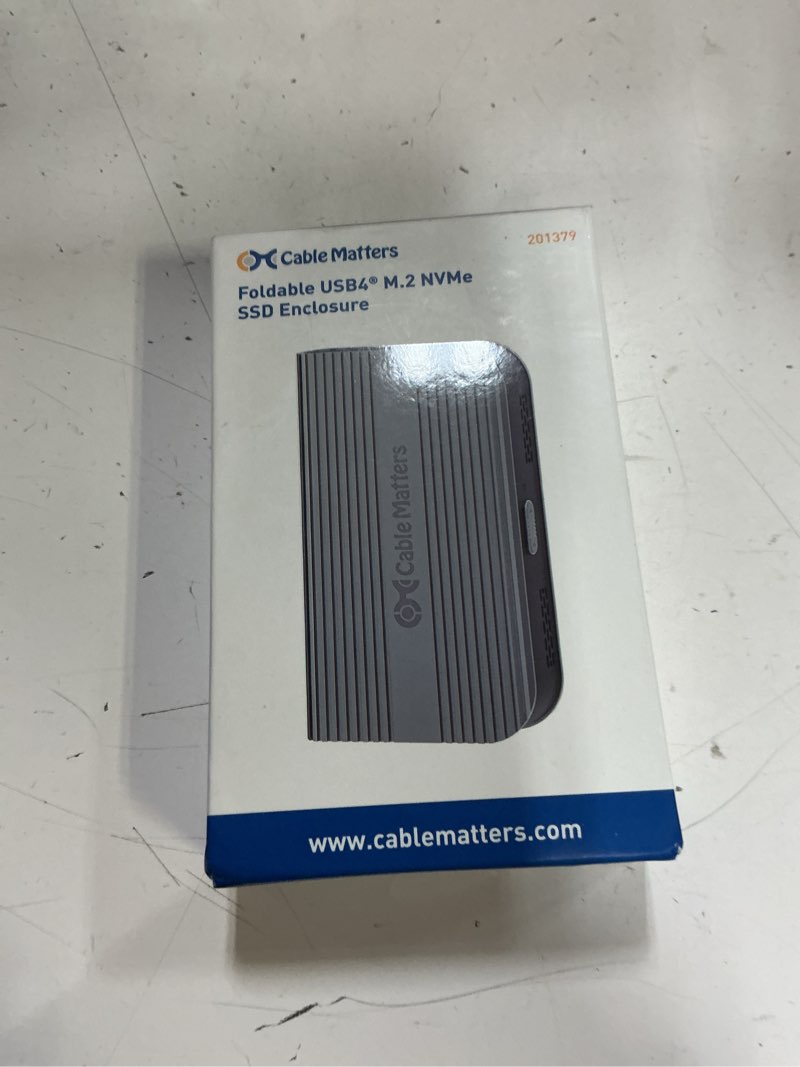 Condition photo showing New/Like New for cable matters 40gbps portable usb4 / thunderbolt 4 ssd enclosure for m.2 nvme ssd - up to read:3800mb/s, write:3600mb/s, nvme enclosure, tool-free, intelligent cooling, thunderbolt 4/5 compatible