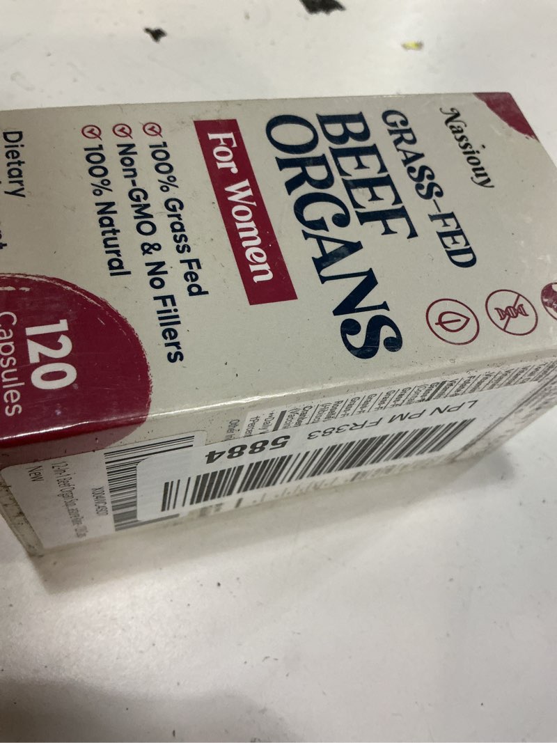 Condition photo showing New/Like New for exp:29/01/2028)12-in-1 beef organ supplement for women - beef liver, uterus, kidney, heart, pancreas, 5 vitamins & 2 herbs, hormone balance, menstruation, energy, immune - 100% grass fed, pasture raise - 120 caps 120 count (pack of 1)