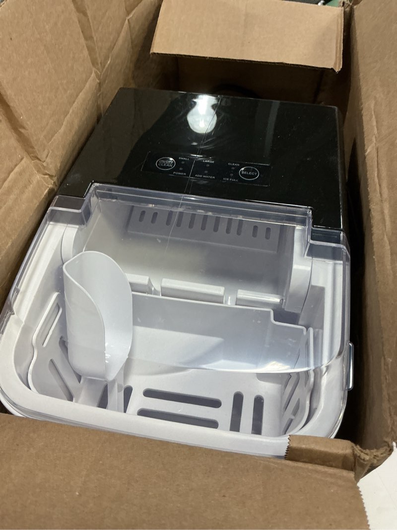 Condition photo showing As Is for antarctic star countertop ice maker machine, 8 cubes in 6 mins, 26.5 lbs/day, self-cleaning, 2 sizes, ultra-quiet for home/kitchen/camping/rv black black 27lbs/24h 1