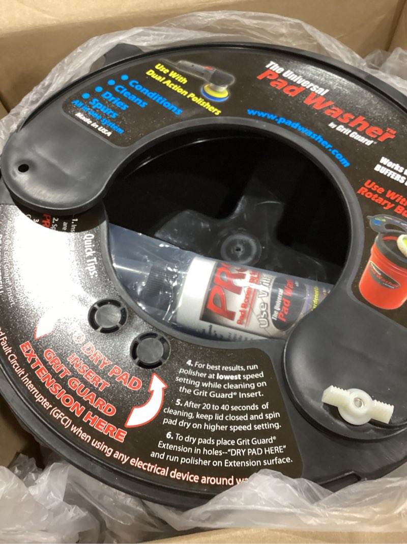Condition photo showing Good Condition for grit guard universal pad washer kit - polishing pad cleaner compatible with dual action rotary and orbital polisher foam, wool, microfiber, felt disc - made in the usa