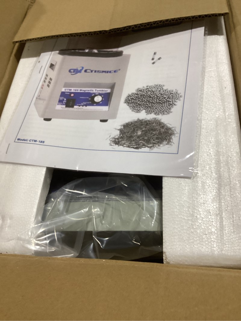 Condition photo showing New/Like New for CTISMICE 500W Magnetic Tumbler with 400g Polishing Media, 2000RPM Powerful Polisher Finisher Machine for Cleaning Jewelry Metal Casting and Small Item with Intricate Details, 10-60 Minute Time Control