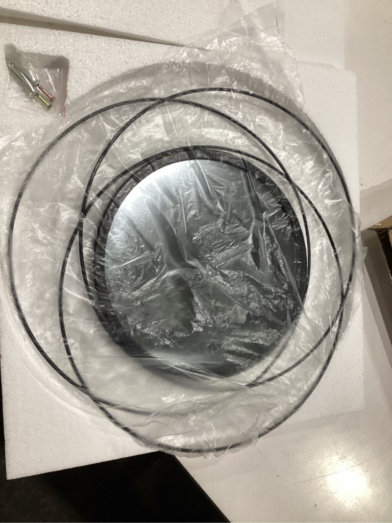 Condition photo showing New/Like New for hlfmvwe black circle mirror wall decorative metal wall mirror, art small round wall home mirror, decor living room bedroom bathroom entryway 12"