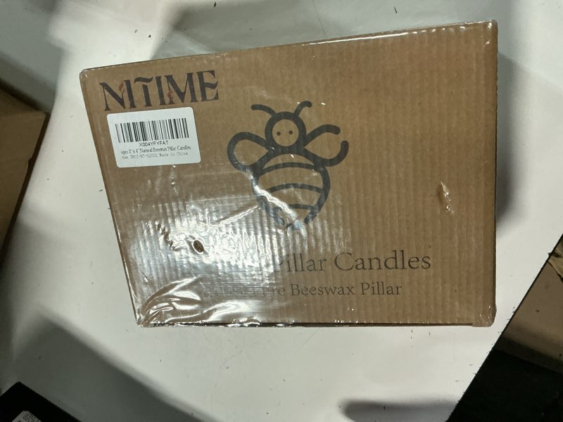Condition photo showing New/Like New for 6pcs natural beeswax pillar candles 2x4inch, hand-dripped pure beeswax candles with 210 hours long burning, dripless smokeless organic pillar candles for home decor, emergency, prayer 2x4in-6pack
