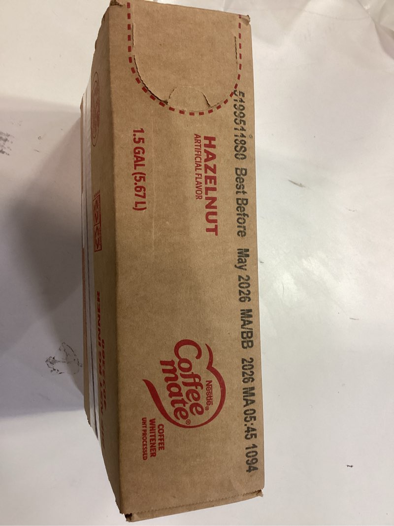 Condition photo showing New/Like New for (BB MAY 2026) Nestle Coffee mate Coffee Creamer Liquid Bulk Box, Hazelnut, 192 oz