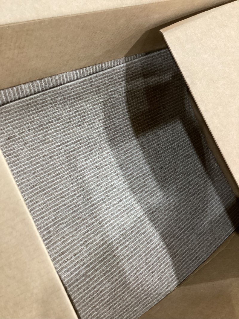 Condition photo showing Good Condition for 24 tiles/64 sq ft-carpet squares, carpet tiles, 0.24" pile height, commercial carpet tiles, non adhesive padded, non-slip, easy diy installation camel lines