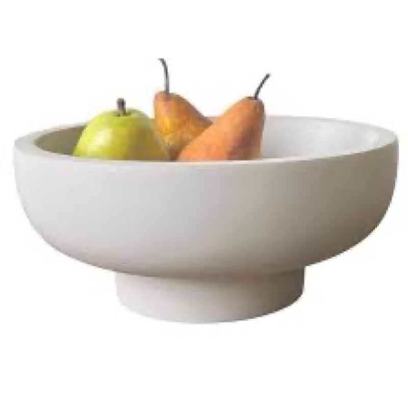large decorative bowl for home decor – concrete fruit bowl for kitchen counter | key bowl for entryway table | pedestal bowl for modern decor | coffee table centerpiece