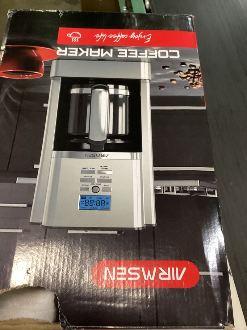 Condition photo showing New/Like New for airmsen stainless steel 12 cup drip coffee maker, programmable coffee machine self-cleaning