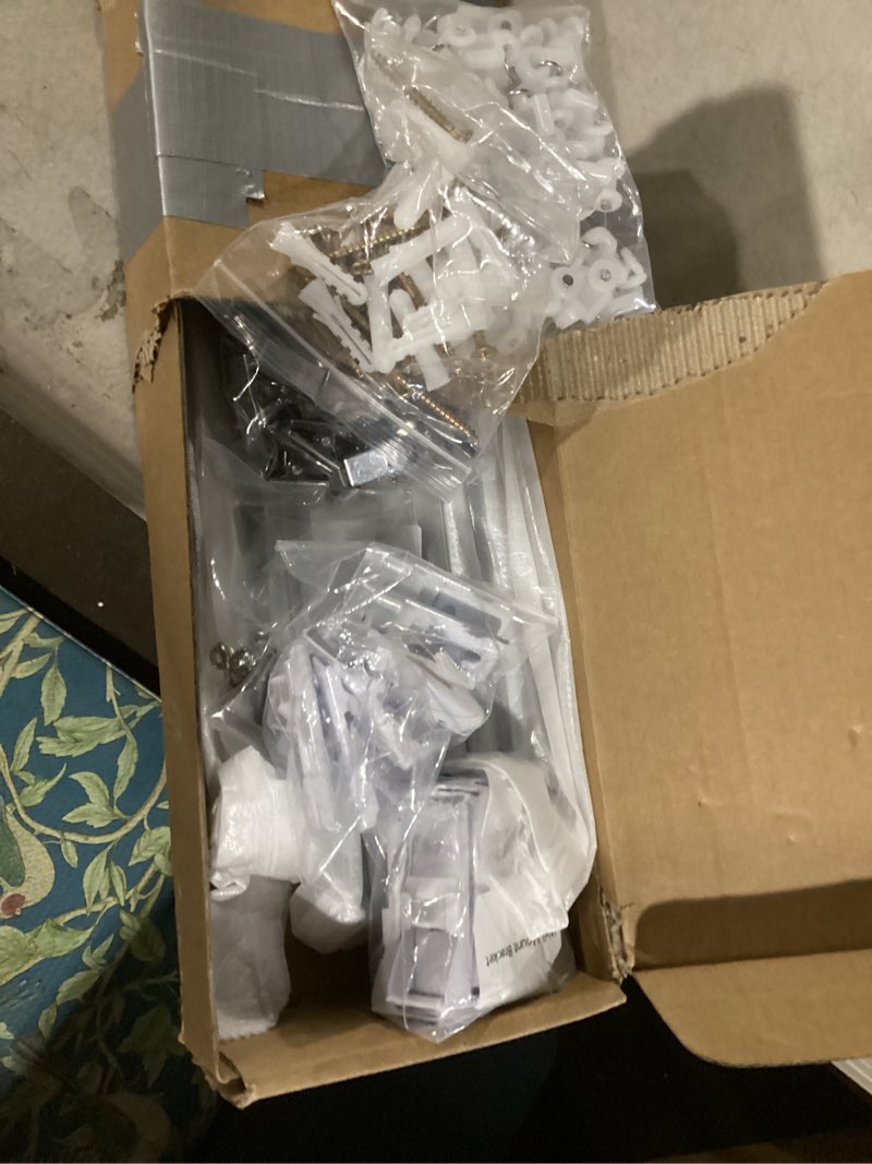 Condition photo showing As Is for Ceiling Curtain Track System with Wall Mount, Silent Curtain Rail for Room Divider with Three Types of Hooks, 9ft - 12ft, White 9-12ft White