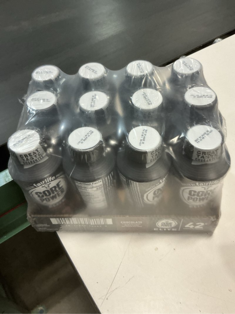 Condition photo showing New/Like New for (BBD 08/25/25). Core Power Elite High Protein Shake, Chocolate, 42g Bottle, 14oz, 12 Pack Chocolate 14 Fl Oz (Pack of 12)