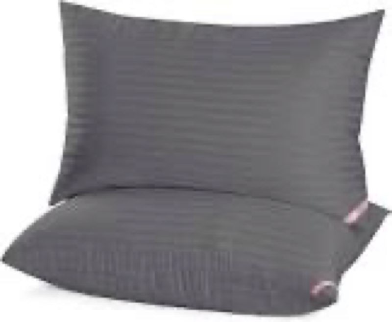 eiue bed pillows for sleeping 2 pack queen size?super soft down alternative microfiber filled pillows,pillows for side and back sleepers,20 x 30 inches,dark gray dark gray queen (pack of 2)