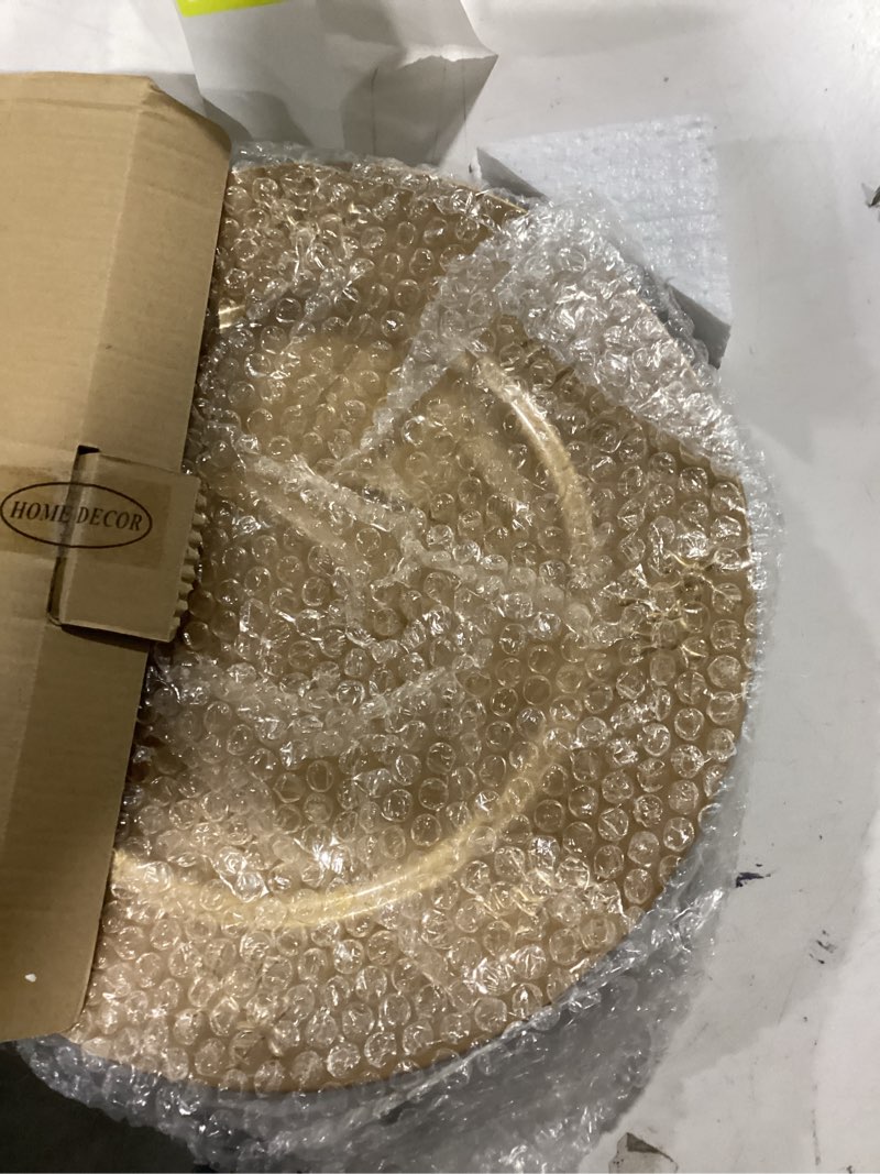 Condition photo showing Good Condition for Christmas Reindeer Gold Charger Plates Set of 6, 13" Plastic Chargers for Dinner Plates, Christmas Party Banquet Serveware Supplies XL6G 6 OMXL6G