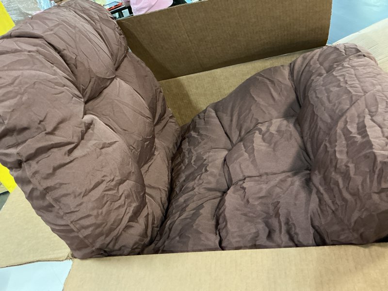Condition photo showing As Is for DANGHOOGY Wicker Chair Cushions, Waterproof Outdoor Loveseat Cushions for Patio Furniture, Tufted Wi