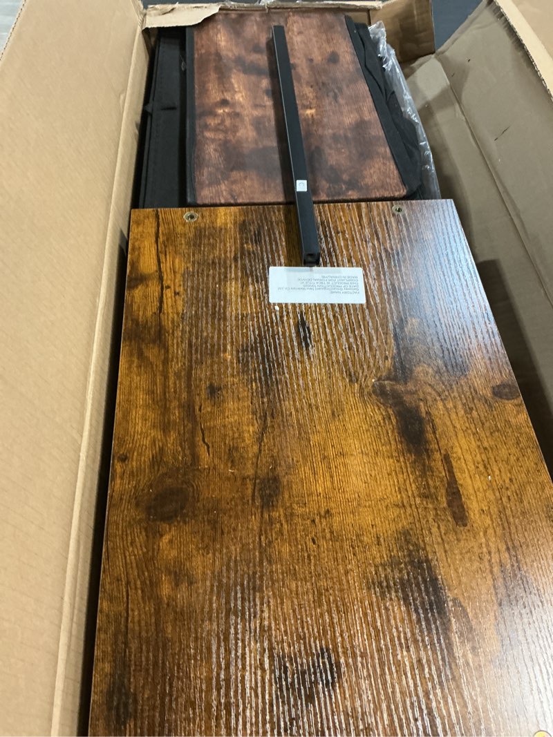 Condition photo showing Good Condition for sweetcrispy 4 drawer dresser fabric storage tower with wood top, brown | sturdy steel frame, fabric drawers, easy-pull handles. small space-saving organizer for bedroom, closet, entryway. brown 17.7"d x 11.8"w x 37"h (4 drawers)