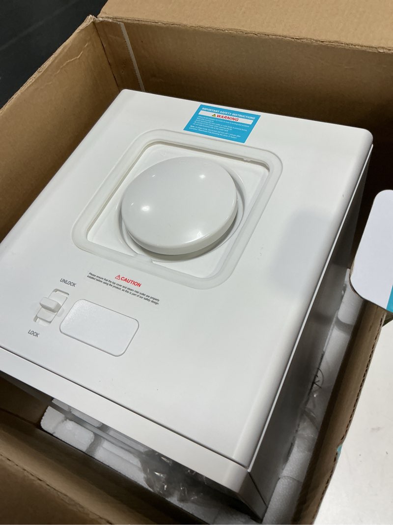 Condition photo showing As Is for stainless steel humidifier, 3l warm mist humidifier, easy clean with warm steam humidifier, healthy air mist humidifiers for bedroom living room, with sleep mode and auto-off setting 3lwhite