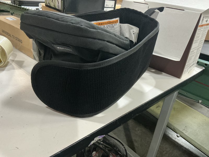 Condition photo showing New/Like New for momcozy hip seat baby carrier - adjustable waistband with original 3d belly protector, ergonomic carrier with various pockets for newborns & toddlers up to 45lbs (black, large) black large