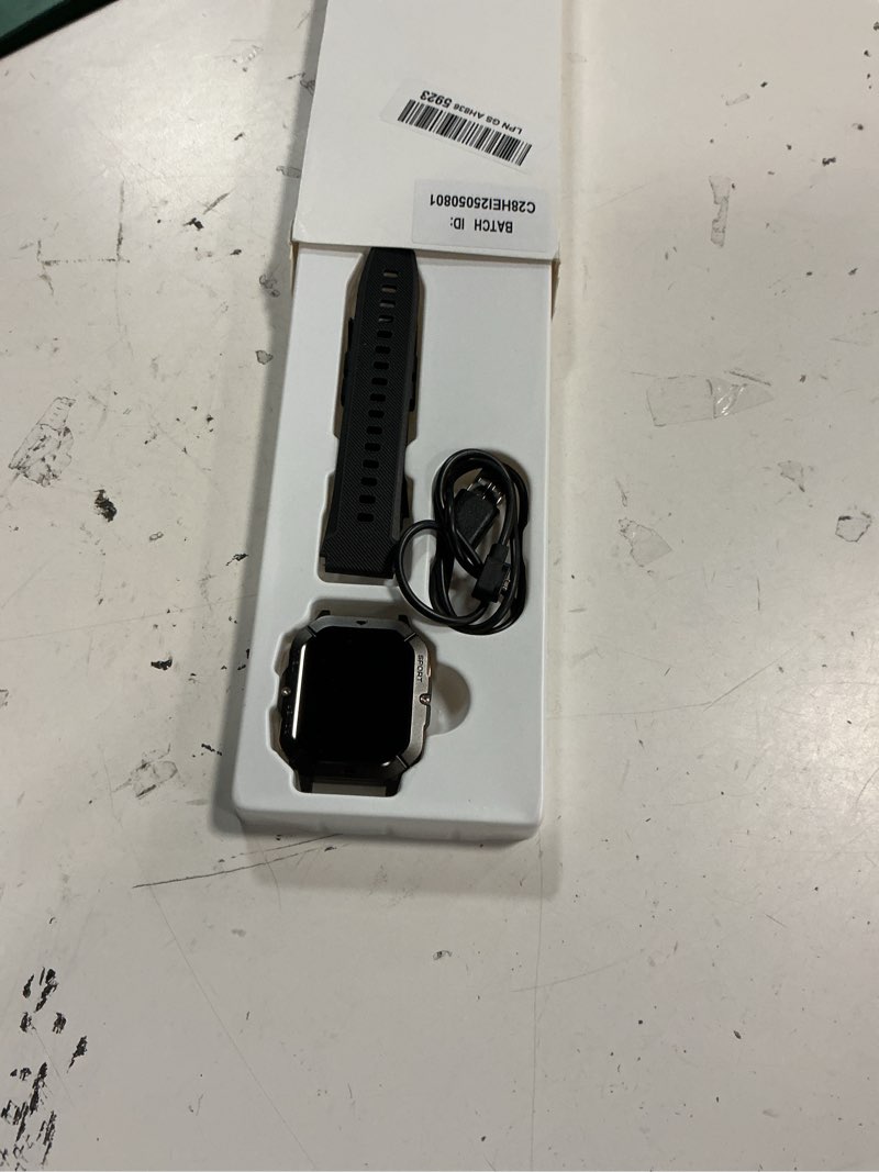 Condition photo showing Good Condition for military smart watches for men (answer/make calls), 2.02'' fitness smart watch for android and iphone, waterproof fitness tracker with blood pressure/heart rate/sleep/100+ sport modes, watches for men black