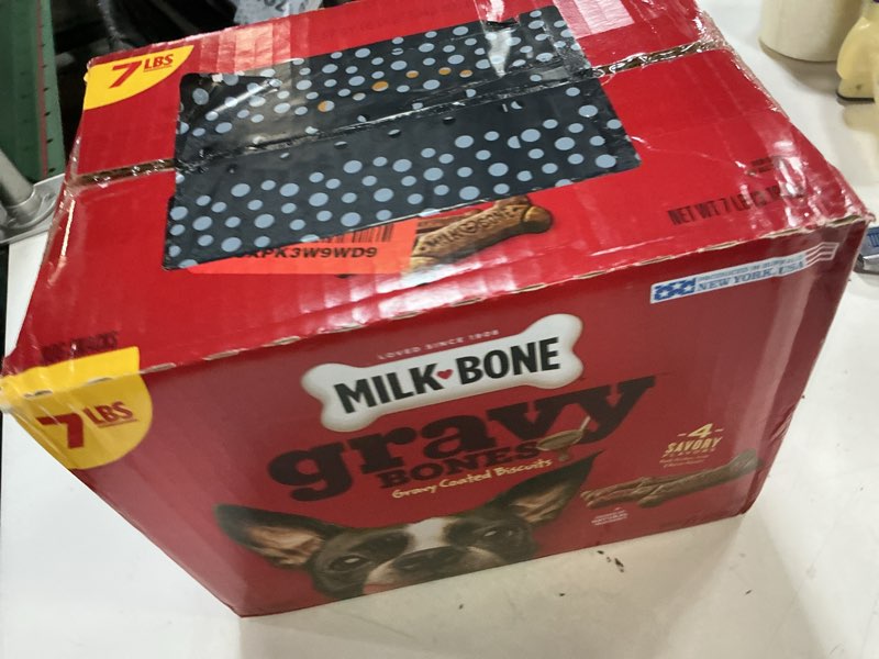 Condition photo showing New/Like New for (bbd 06/01/27)  milk-bone gravybones dog biscuits, gravy coated small dog treats, 7 lb. box 7 pound (pack of 1)