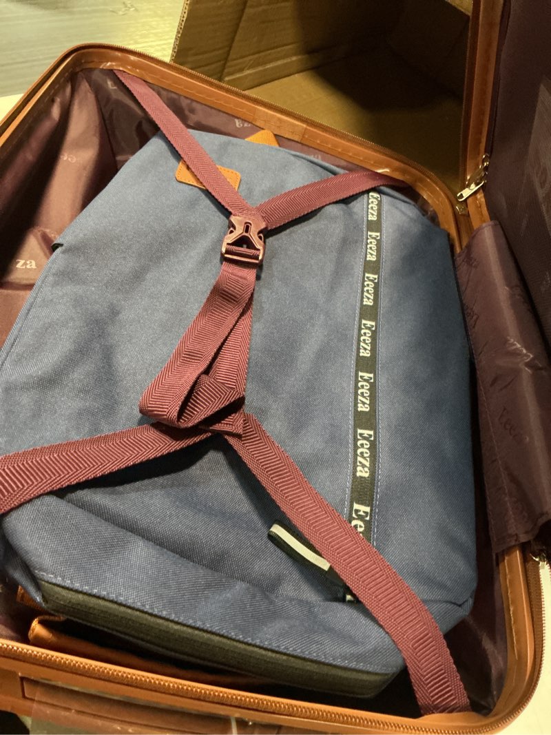Condition photo showing Good Condition for eeeza carry on luggage set 22x14x9 airline approved luggage sets 3 piece,suitcases with wheels,abs hard case luggage with tsa lock spinner wheels(20 inch,bp/tb) navy