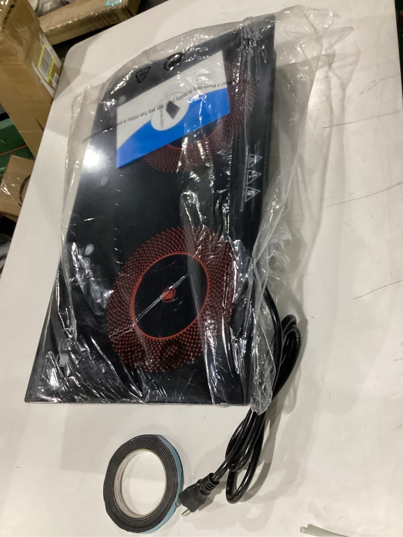 Condition photo showing Good Condition for **untested** vbgk electric cooktop,110v 24 inch 2 burner electric cooktop,built-in and countertop stove top,2200w stove,9 power levels, kids lock & timer,led touch control,overheat protection double burner electric cooktop