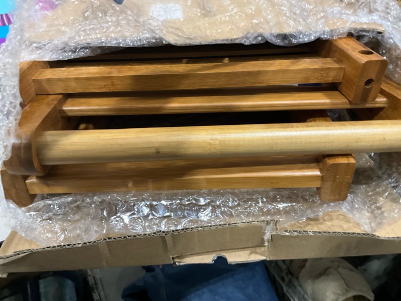 Condition photo showing Good Condition for Bamboo Shower Bench for Inside Shower to Sit on,Waterproof Shower Stool for Shaving Legs,Spa Bathroom Shower Chair with Storage Shelf, Bathroom Bench Seat for Senior Adult Disabled Elderly Natural Bamboo Large
