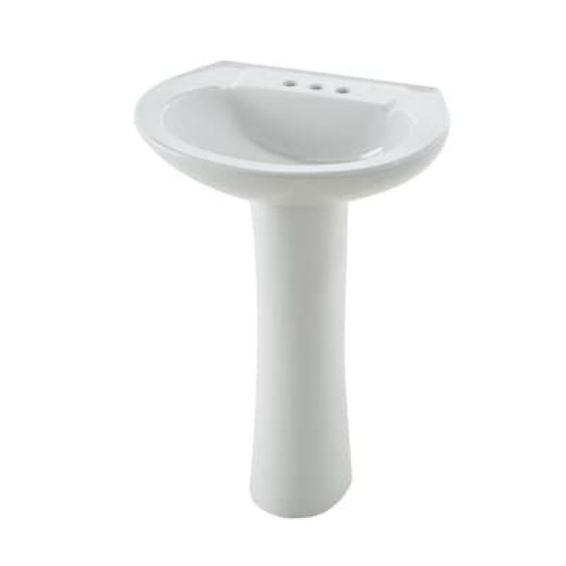 project source alexa vitreous china traditional white pedestal sink combo ( 18.125-in x 22.64-in x 33.6875-in