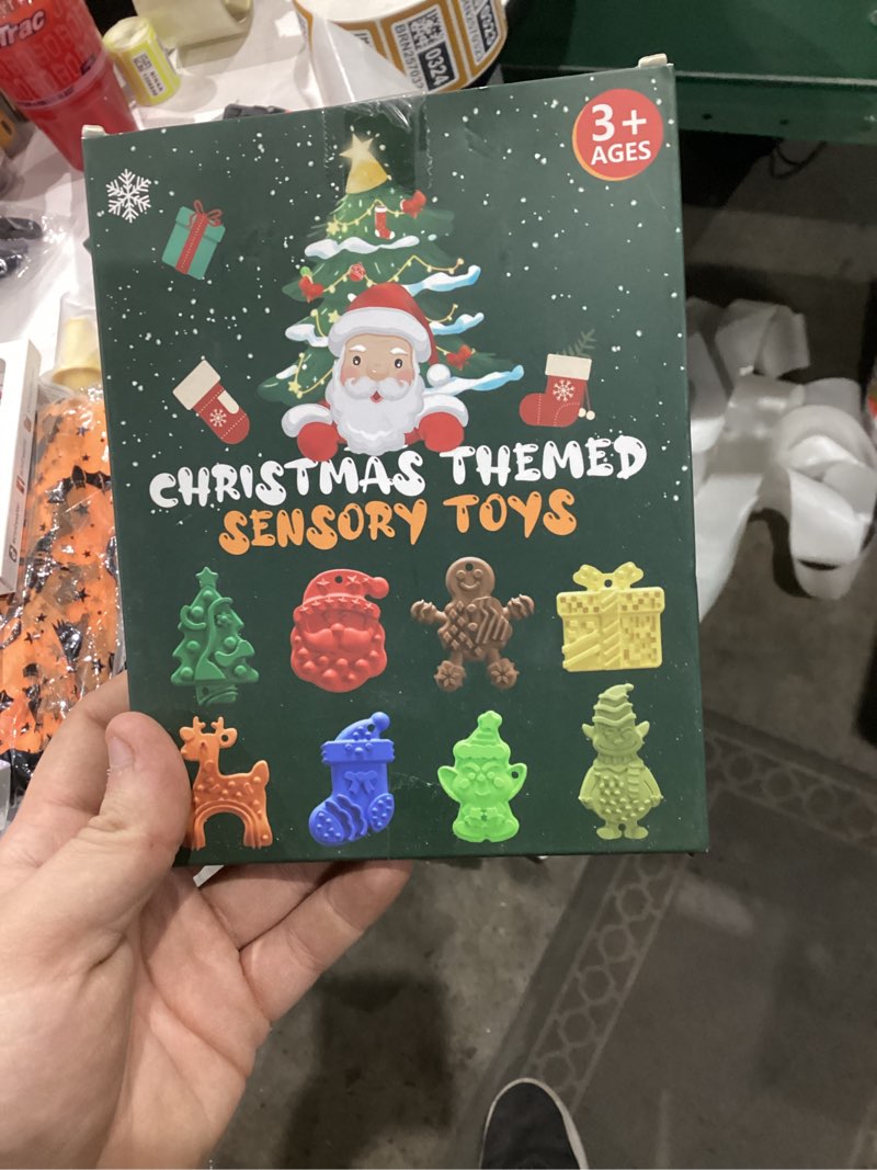 Condition photo showing New/Like New for 8PCS Christmas Green Monster Textures Toys Sensory Stone for Kids?Textured Soft Worry Stone for Autism Kids Calming Fidget Stress Toys for Students Anxiety Relief Small Prizes Fidget Toys?Christmas