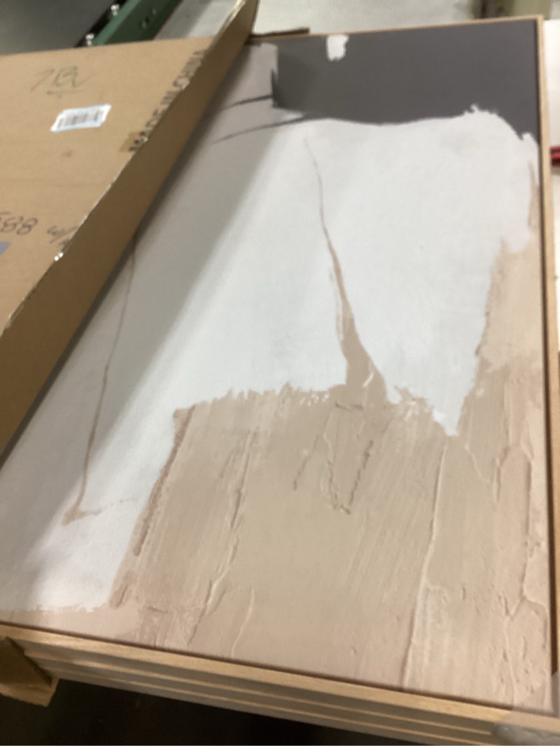 Condition photo showing New/Like New for Large Framed Black and White Neutral Abstract Wall Art for Living Room, 3 Piece Canvas Prints Paintings Artwork for Walls, Modern Minimalist Abstract Pictures for Hallway Office Wall Decor 24x36 In 24" W x 36" H x 3Pcs Contrastive
