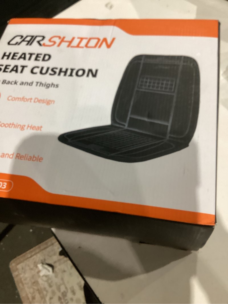 Condition photo showing As Is for Heated Seat Cover 22“ Wide with Fast Heat Large Size Warmer for Winter