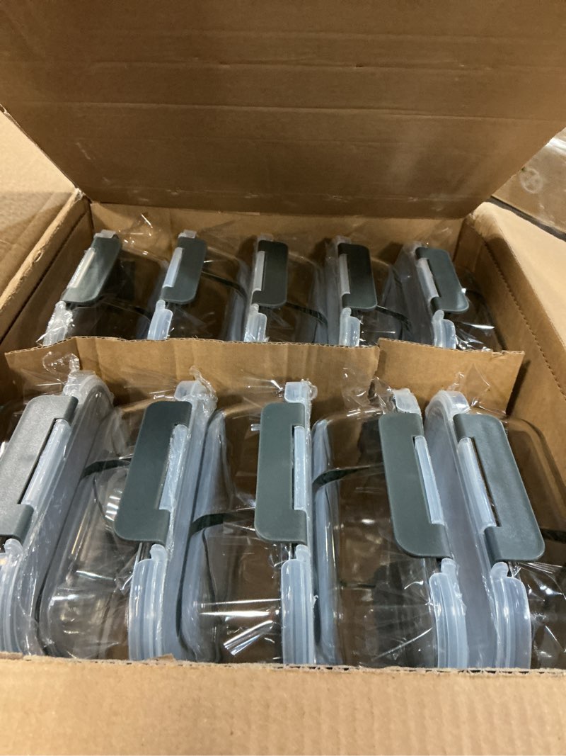 Condition photo showing New/Like New for m mcirco 10-pack,30 oz glass meal prep containers 2 compartments airtight lunch bento boxes with lids, glass food storage containers, microwave, oven, freezer and dishwasher gray-10pcs