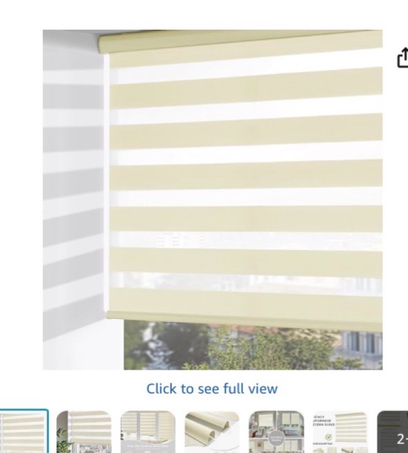 ChrisDowa Cordless Zebra Blinds for Windows, Dual Layer Free-Stop Light Filtering Window Roller Shad
