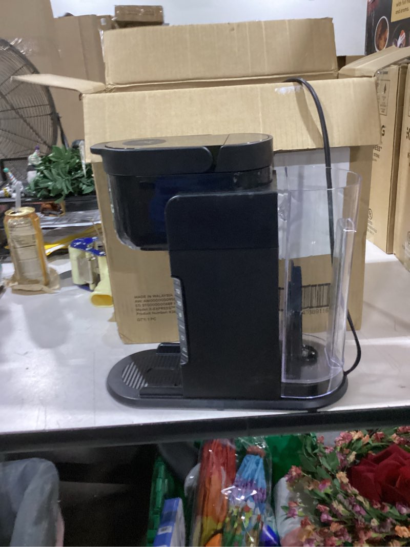 Condition photo showing Good Condition for keurig k-express single serve k-cup pod coffee maker, 3 brew sizes, strong button feature, 42oz removable reservoir, black