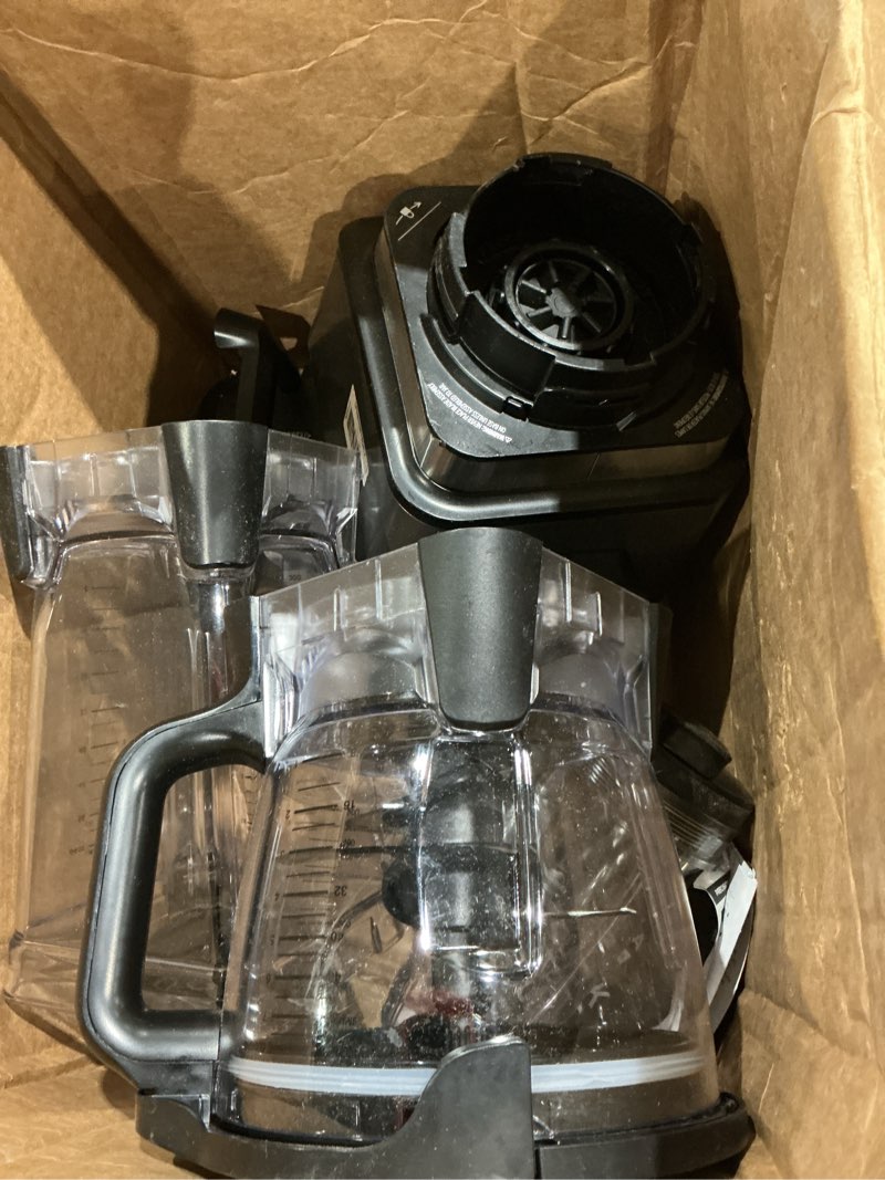 Condition photo showing As Is for ninja bn801 professional plus kitchen system, 1400 wp, 5 functions for smoothies, chopping, dough & more with auto iq, 72-oz.* blender pitcher, 64-oz. processor bowl, (2) 24-oz. to-go cups, grey blender + xl bowl + (2) 24-oz.cups