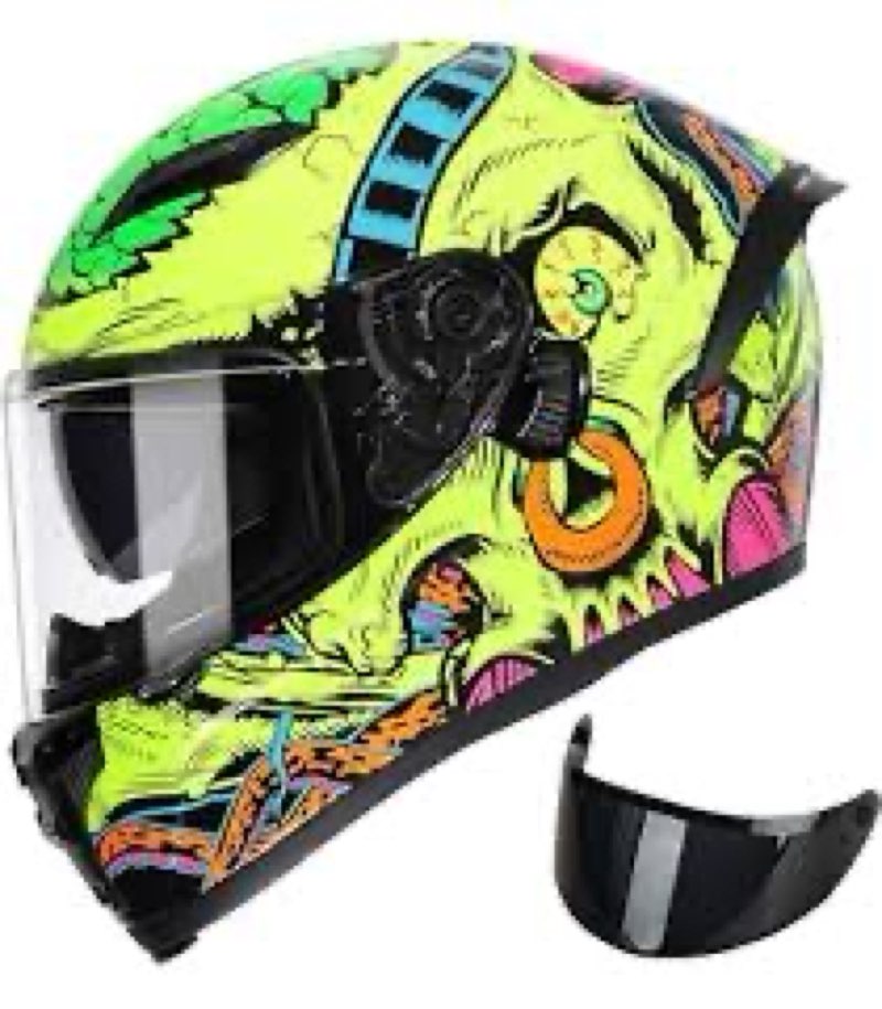 full face motorcycle helmet, dot approved, abs shell, graffiti & handprint art graphic design, for men women and youth s