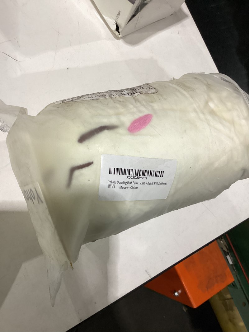 Condition photo showing Good Condition for dumpling plush pillow with cute features, stuffed bun plush, funny food toy gifts for kids adults(6.3 * 9.8in,frown) small frown