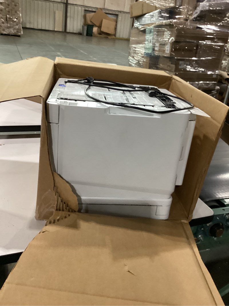 Condition photo showing As Is for not tested ****hp color laserjet pro m283fdw wireless all-in-one laser printer, remote mobile print, scan & copy, duplex printing, works with alexa (7kw75a), white