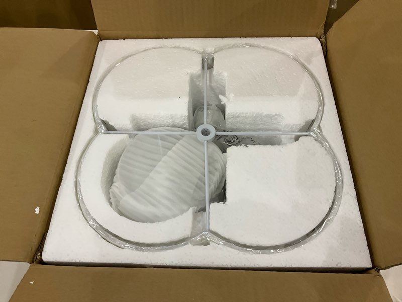 Condition photo showing New/Like New for Semi Flush Mount Ceiling Light Fixture, Modern Close to Ceiling Lamp with Cream White Fabric Drum Shade for Nursery Kids Room Bedroom Kitchen Hallway Entryway 4-Light White 2