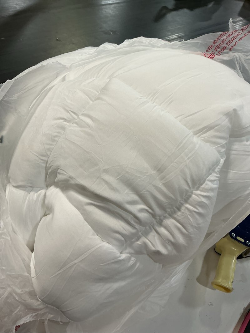 Condition photo showing As Is for cloud-like queen mattress topper - 100% cotton top mattress pad for back pain relief - breathable & naturally cooling for hot sleepers, white white queen