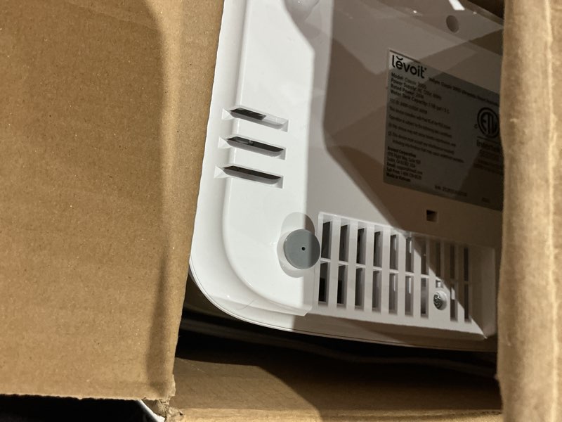 Condition photo showing As Is for levoit humidifiers for bedroom large room home, (6l) cool mist top fill essential oil diffuser for baby & plants, smart app & voice control, rapid humidification & auto mode - quiet sleep mode, gray gray 6l smart