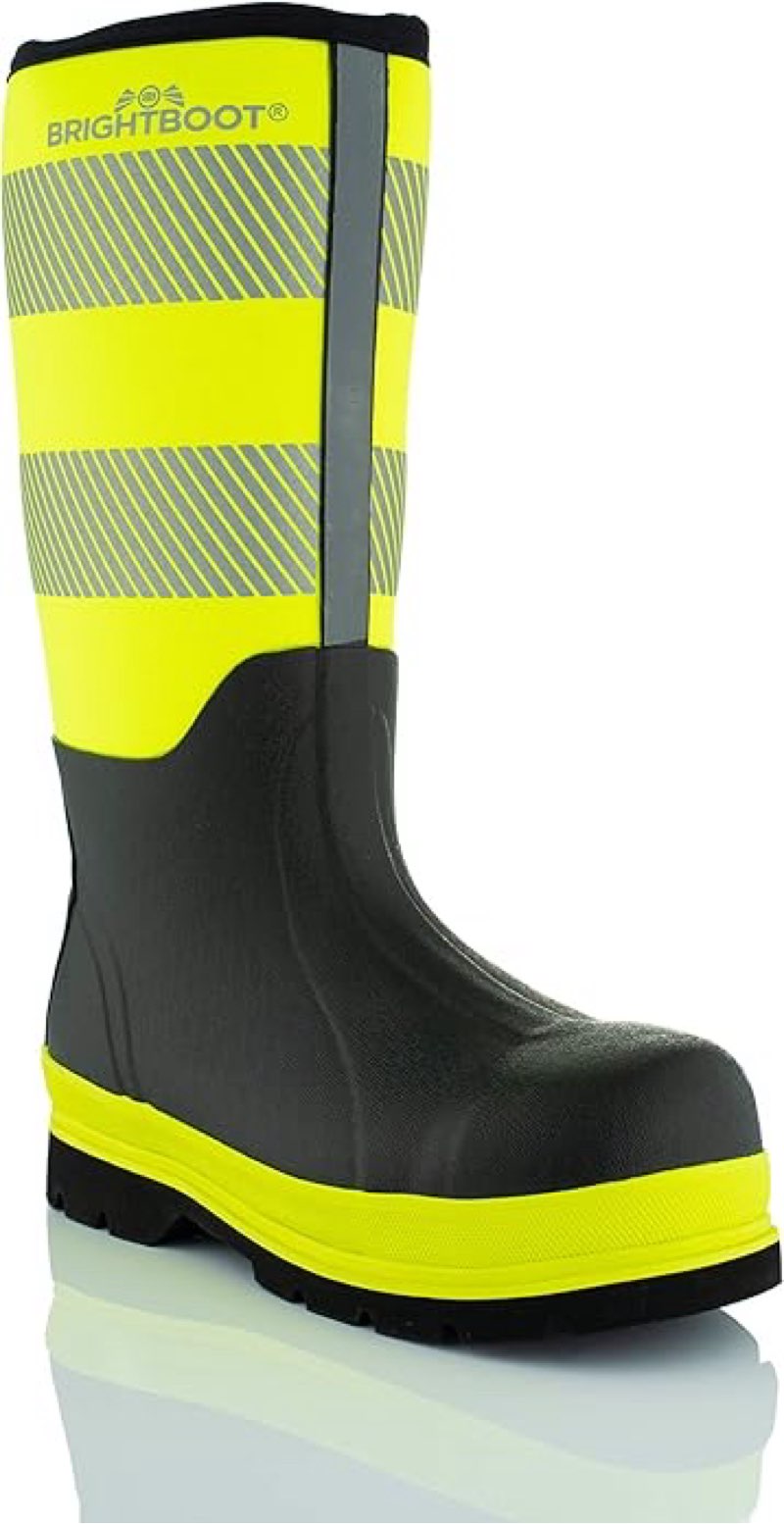 (Size 12)Waterproof Safety Boots TerraTrax Men’s toe Muck work boots reflective puncture proof