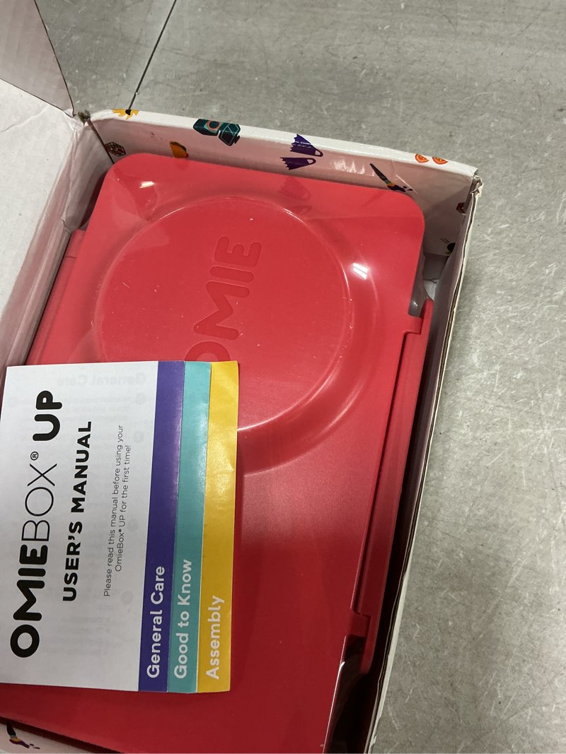 Condition photo showing Good Condition for Omie OmieBox UP bento Box for Kids | Insulated Lunch Box | Leak Proof Vacuum Insulated Thermal Food jar | Cooler ice Pack | 2 Compartments (Cherry Pink)