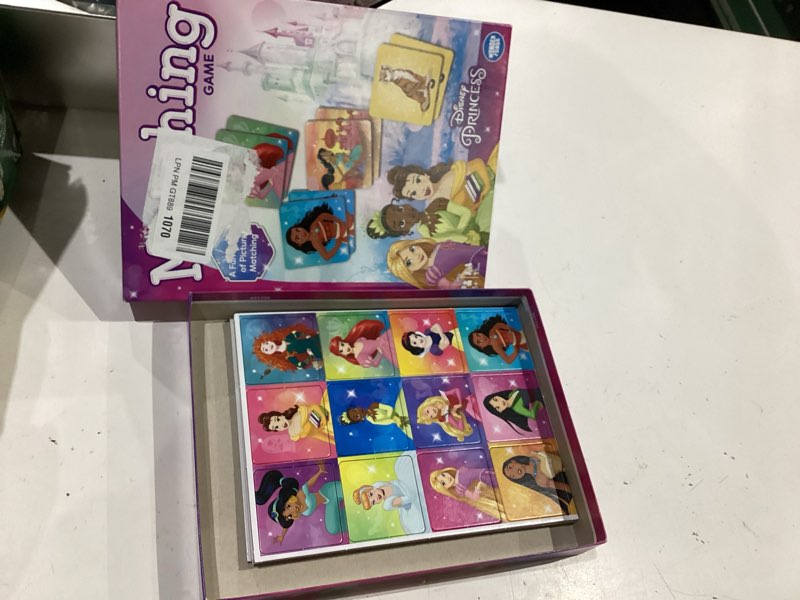 Condition photo showing New/Like New for wonder forge disney princess matching game - fun memory game for kids ages 3 and up - toddler learning toy featuring belle, ariel, and elsa and more disney princesses - packaging may vary new packaging