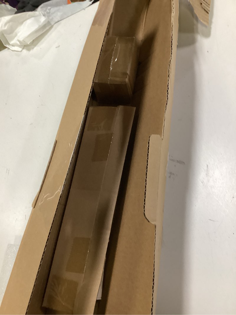 Condition photo showing As Is for MODE Premium Collection 1\" Diameter Curtain Rod Set with Modern Ball Curtain Rod Finials and Steel Wall Mounted Adjustable Curtain Rod, Fits 36” to 72” Windows, Matte Black Matte Black Fits 36” to 72” Windows NO ROD!!!