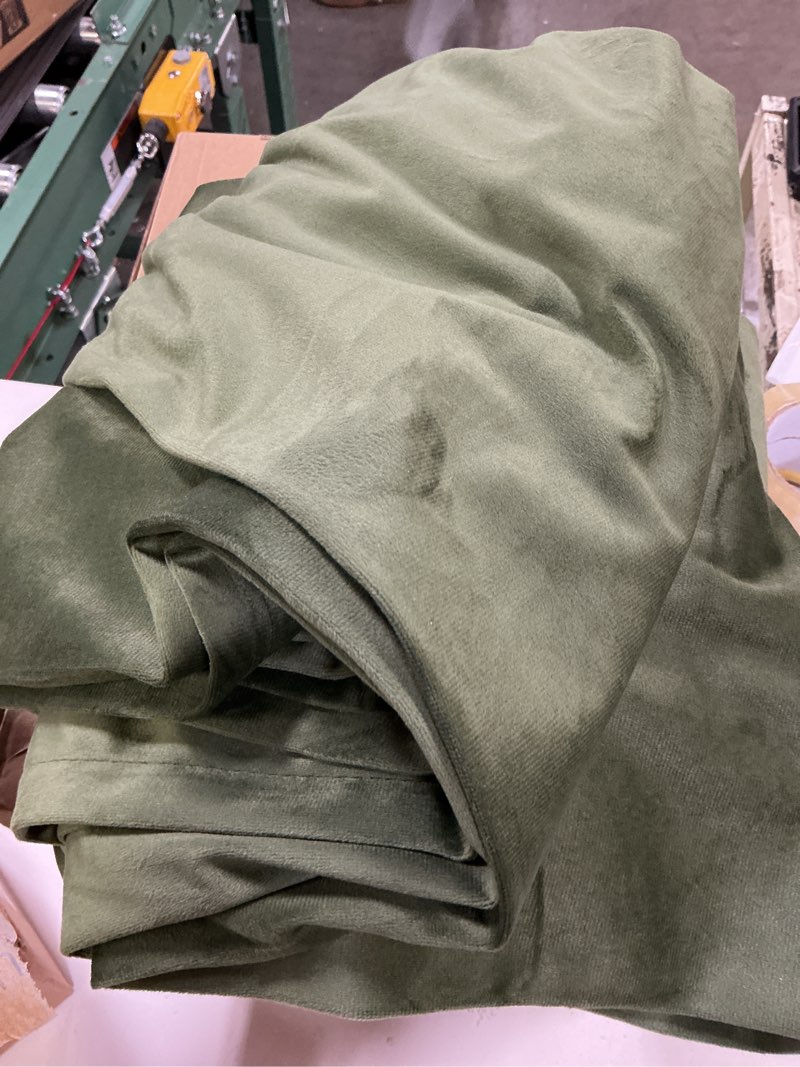 Condition photo showing Good Condition for miulee velvet curtains 84 inches 2 panels - luxury blackout curtains for bedroom living room thermal insulated super soft window drapes rod pocket & back tab, olive green, w52 x l84 inches 52"w x 84"l (pack of 2) olive green