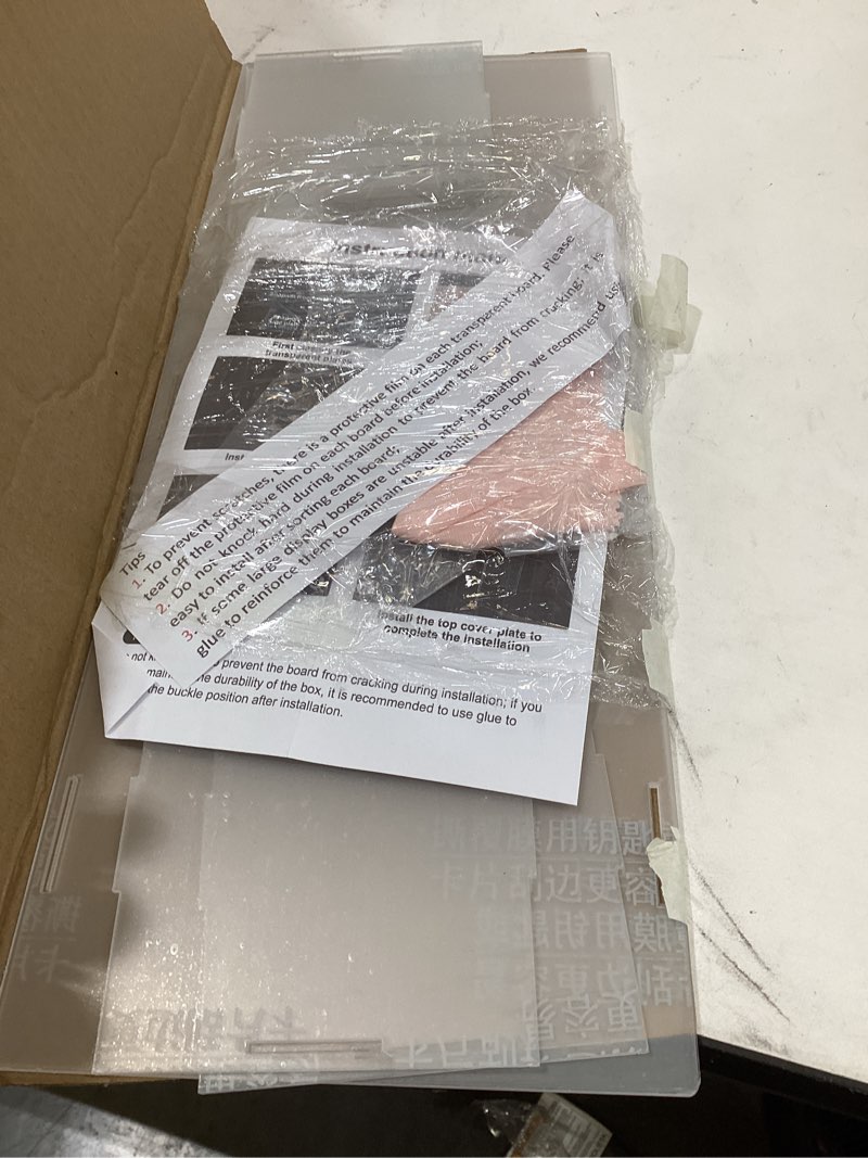 meccanixity acrylic display case plastic box clear assemble dustproof showcase 16x6.3x4.1 inch for c